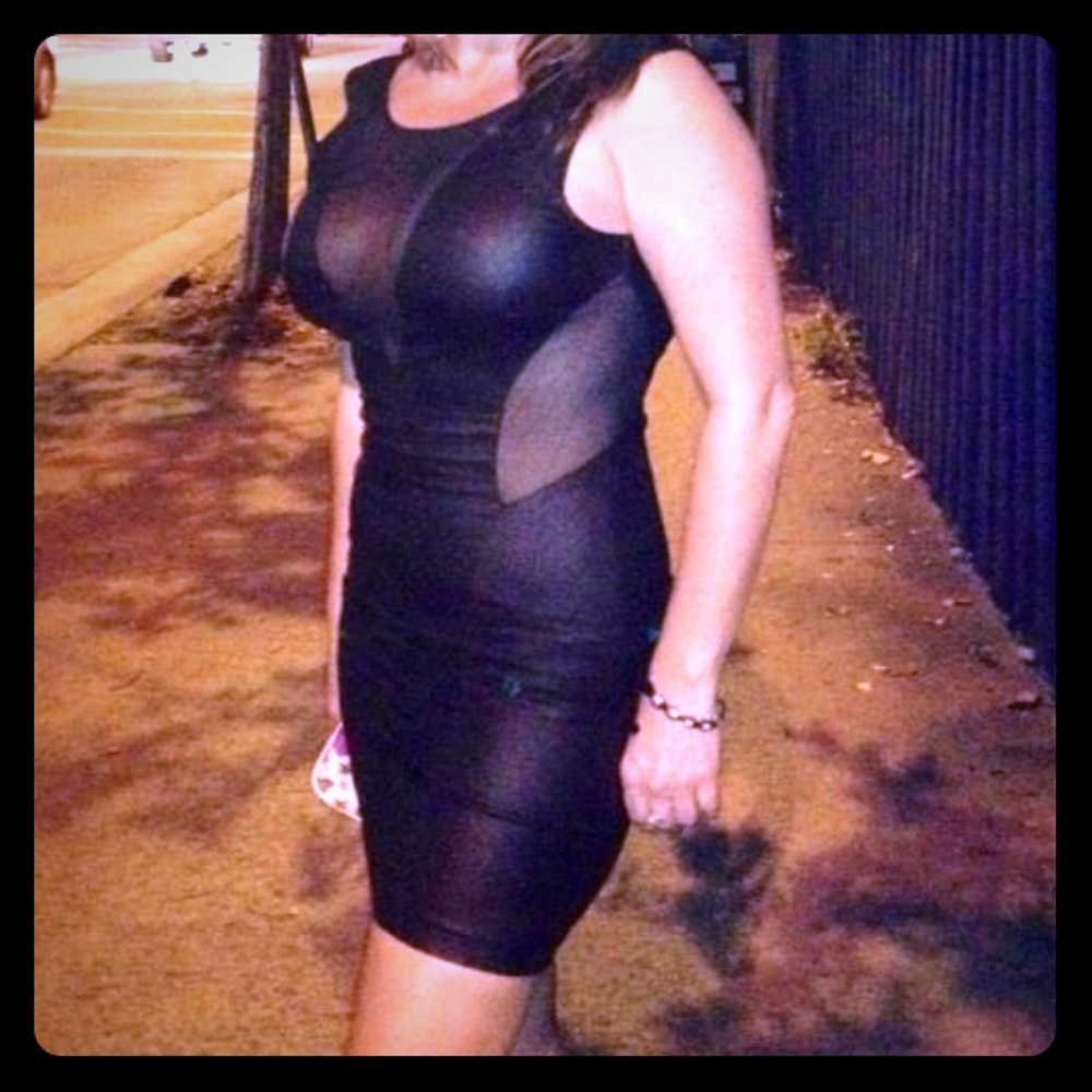 Black/  Cocktail Dress /  Sheer